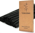 Reed Diffuser Sticks,7.5 Inch Natural Rattan Sticks,Diffuser Refills,Essential Oil Aroma Diffuser Replacements Sticks (Black Color)