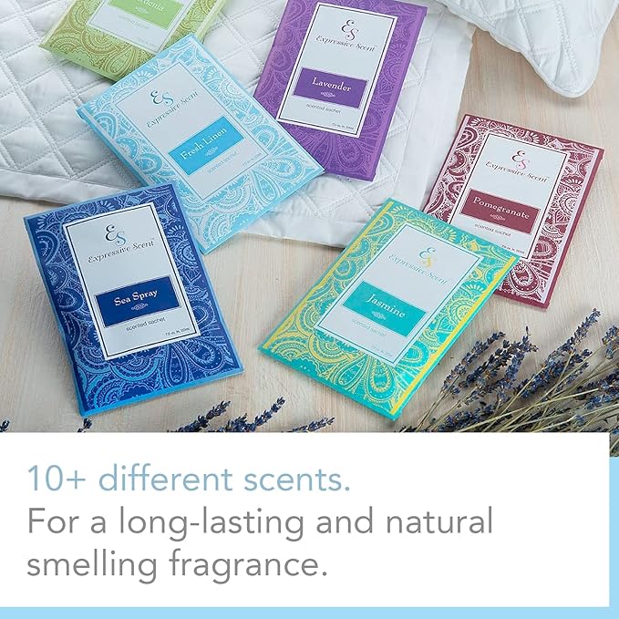 – Home Fragrance Aromatic Sachets: Premium Long-Lasting Aroma, for Drawers Dressers Closets Car Kitchen, Lavender