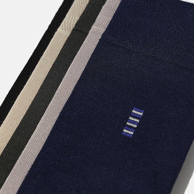 VRD Men’s Dress Socks, Bamboo 5-Pack Mens Socks, Mid Calf Length, Crew Socks Gift for Men Shoe Size 8-13