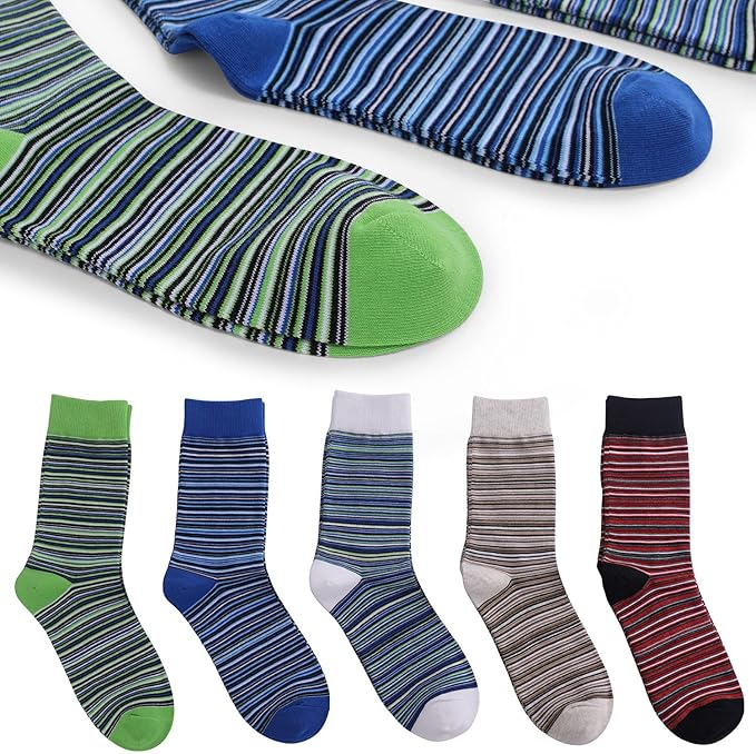 DRASEX Men's Dress Socks Funky Colorful Pattern Cotton Novelty Casual Crew Socks