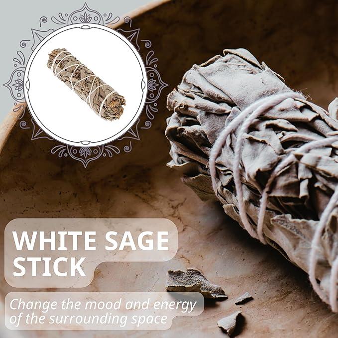 Danilovo Smudging Kit – 5 Palo Santo Sticks, 1 White Sage Smudge Stick, 50 Beeswax Taper Candles & Ceramic Candle Holder Set for Meditation, Cleansing, and Spiritual Practices