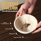 Travertine Incense Holder 2PCS, Natural Marble Incense Holder for Sticks with 9 Incense Holes, Sturdy Incense Burner Ash Catcher, Ideal for Meditation, Relaxing