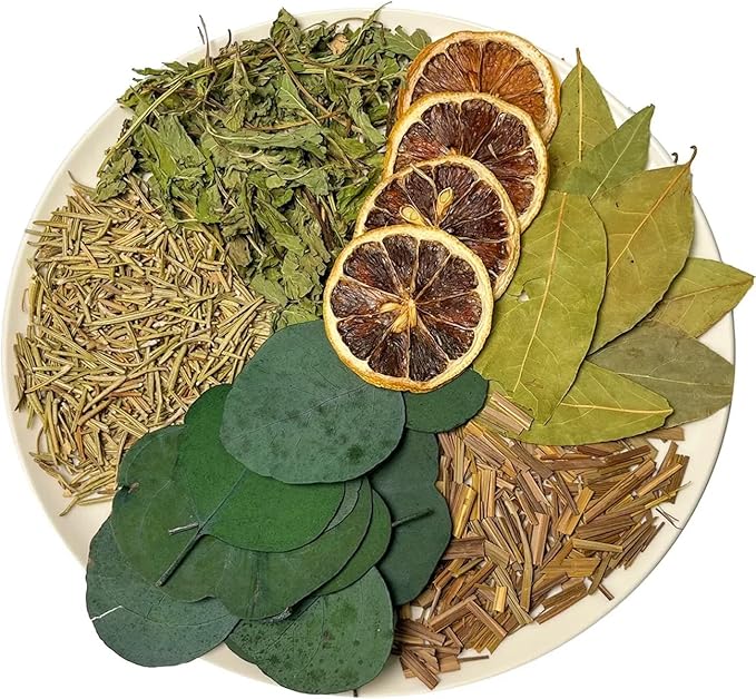 Potpourri Simmering, Fresh Starts Stovetop Potpourri with Mint, Lemon, Lemongrass, Rosemary, Bay Leaf and Eucalyptus, Simmer Pot Ingredients for Home Fragrance, Housewarming, Hostess Gift