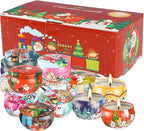 16 Pack Christmas Scented Candles Gift Set 2.5oz Strong Fragrance jar Candles Natural Soy Wax Candles Portable Travel Tin Jar Candles Gifts for Home Scented Decoration Birthday Valentine'sDay