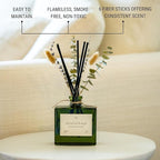Craft & Kin Reed Diffuser with Dried Flowers | 5 oz Stone Fruit & Sage Scented Fall Reed Diffusers for Home, Bathroom | Scent Sticks | Elegant Fragrance Home Decor for Men & Women