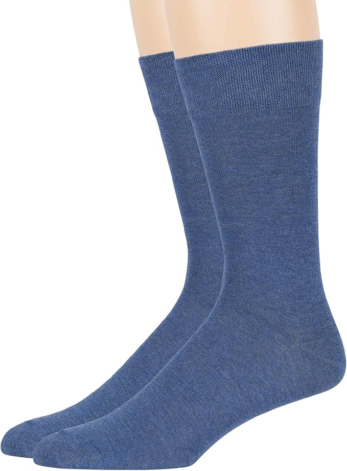 7BigStars Mens Dress Socks – 6 Pairs Crew, Soft Stay Up, Cotton Comfort for Business, Office, Big and Tall, Breathable