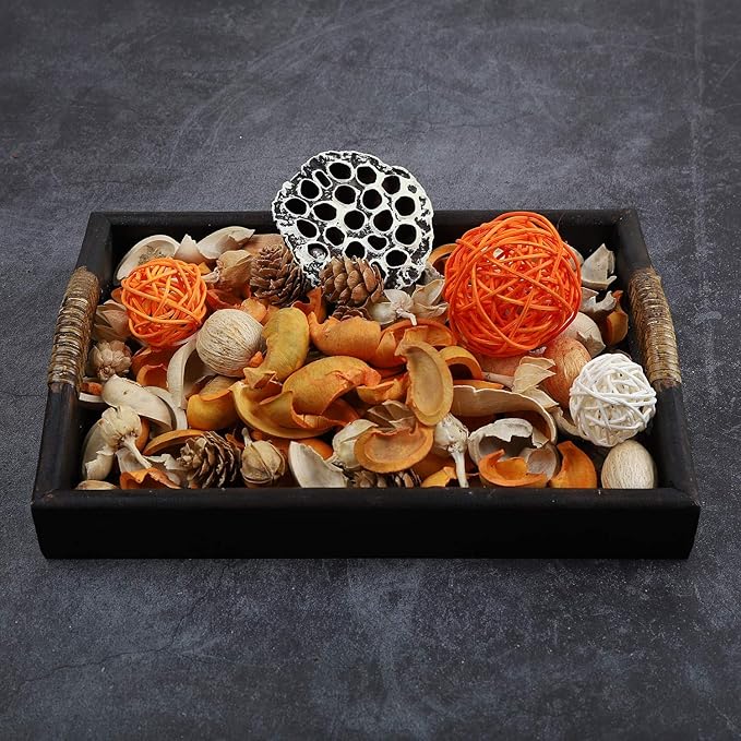 Qingbei Rina Fall Potpourri Bags,Burnt Orange Scented Potpourri Bowl Filler,Thanksgiving Decorative Dried Flower,Home Fragrance, Harvest Autumn Bathroom Decor,10 oz