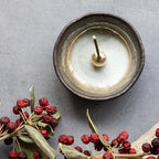 Asayu Japan Small Mini Incense Holder for Sticks 3.3 inch (83mm), Made in Japan Ceramic Ash Catcher & Brass Incense Burner Set for Relaxation, Yoga- Small Zen Incense Holder