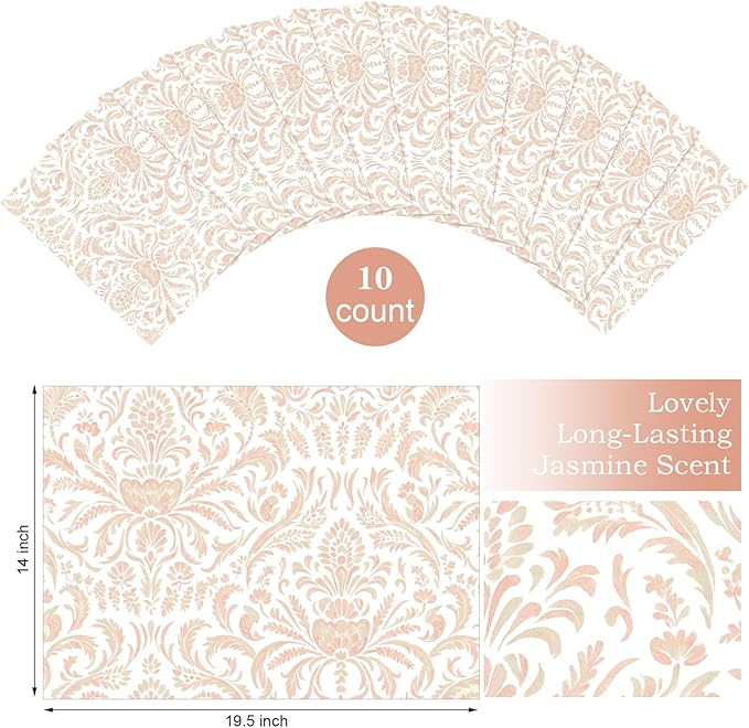 10 Sheets Drawer Liners for Dresser Scented Drawer Liners Non Adhesive Scented Paper for Fragrant Home Shelf Closet (Lavender,Pink Boho)