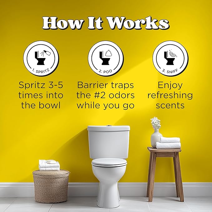 Poo-Pourri Before-You-Go Toilet Spray, Original Citrus, 4 Fl Oz, Up to 200 Uses, Bathroom Odor Deodorizer, Plant-Based with Essential Oils, for Home or Work, Lemon, Bergamot and Lemongrass Scent