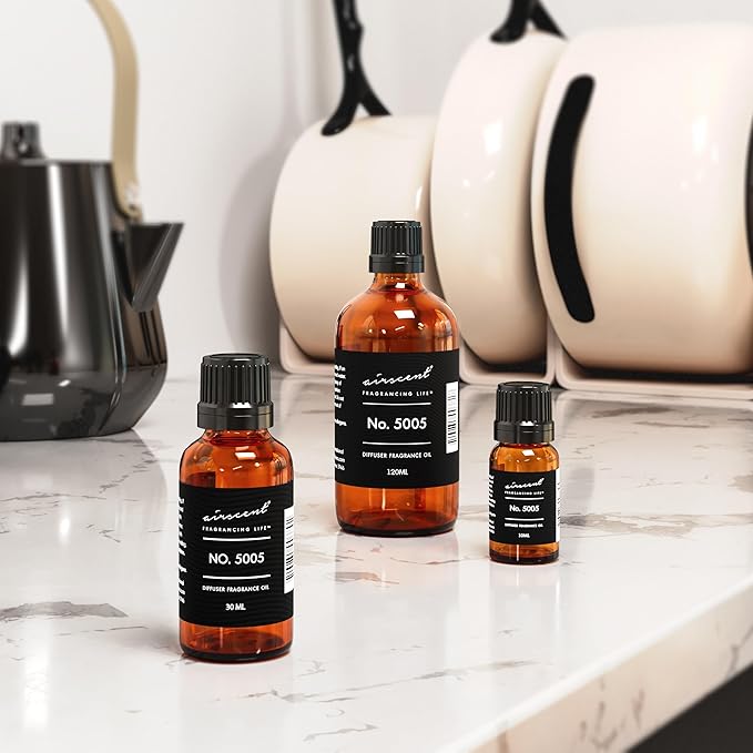AirScent Diffuser Oil Inspired by TF's Oud Wood - No. 5005 Perfume Dupe - Fragrance Oil Blend for Ultrasonic and Waterless Diffusers and Crafting - 120 ml, 4 fl oz Glass Bottle with Dropper