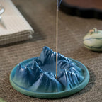 Backflow Incense Burner, Green Mountain Incense Holder for Cone Incense Stick,Ash Catcher,Aromatherapy Bathroom and Home Decoration