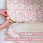 Rose Scented Drawer Liners in a Pink William Morris Design. Contains Rose Essential Oil | Pack of 5 Folded Sheets | Contains Essential Oils | Made in The UK.