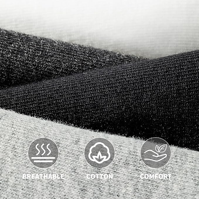 J-BOX Men's Cotton Crew Socks-Wicking Black Dress Socks, Anti-Odor&Breathable for Business/Casual, Size 6-15