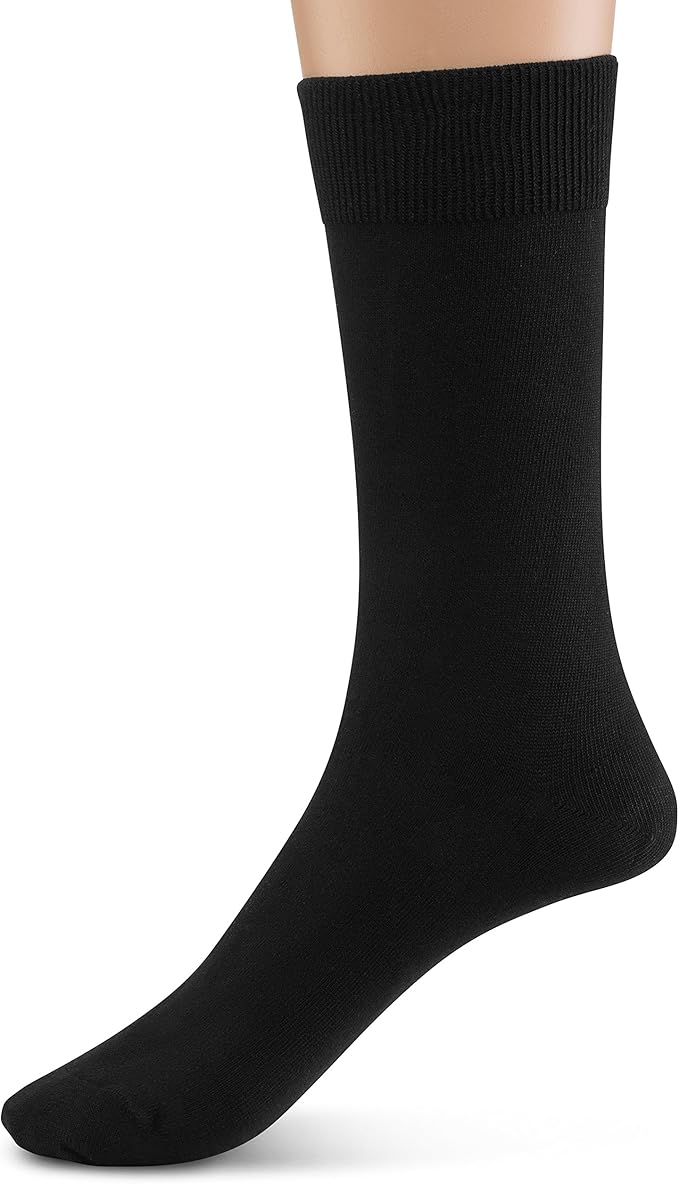 Modal Mens Crew Socks, Formal Mid-Length Dress Calf Socks 2 or 4 Pk