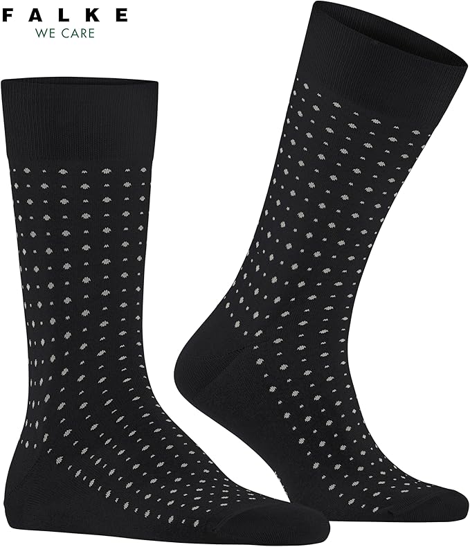 FALKE Men's Tiago Dress Socks, Sustainable Cotton, Crew, 1 Pair