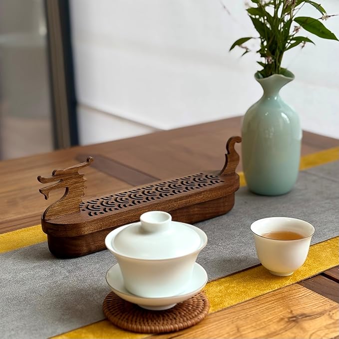 Dragon Incense Sticks Holder Burner,Boat Incense Holder Box,Wooden Incense Holder for Sticks,Blood Incense Ash Catcher,Cool Meditation Room Decor(Dragon Box)