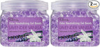 Clear Air Odor Eliminator Gel Beads - 12 oz, Pack of 2 - Air Freshener Made with Essential Oils - Eliminates Odors in Bathrooms, Cars, Boats, RVs & Pet Areas - Lavender Vanilla Scent