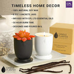 Matani Concrete Cement Candle Planter - Aromatherapy Soy, Dual Purpose Jar (White Vanilla)