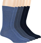 7BigStars Mens Dress Socks – 6 Pairs Crew, Soft Stay Up, Cotton Comfort for Business, Office, Big and Tall, Breathable
