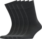 VRD Men’s Dress Socks, Bamboo 5-Pack Mens Socks, Mid Calf Length, Crew Socks Gift for Men Shoe Size 8-13