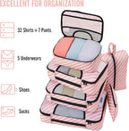 Veken 8 Set Packing Cubes for Travel Essentials, Suitcase Organizer Bags in 4 Sizes, Carry-On Luggage Accessories with Large Laundry & Hanging Toiletry Bag, Must-Have for Airplane, Road Trip & Camping