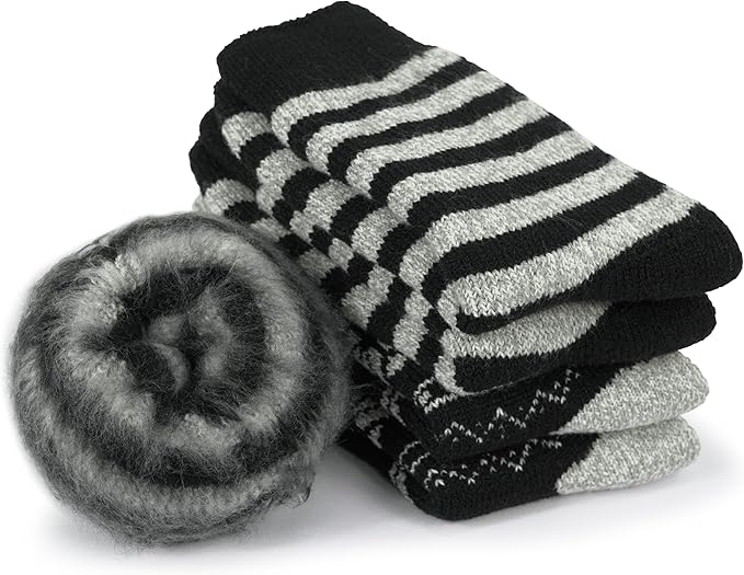 BomKinta Thermal Socks Men - Winter Warm Socks for Cold Weather Crew Socks - Cozy Soft Thick Christmas Boot Socks Size 7-11