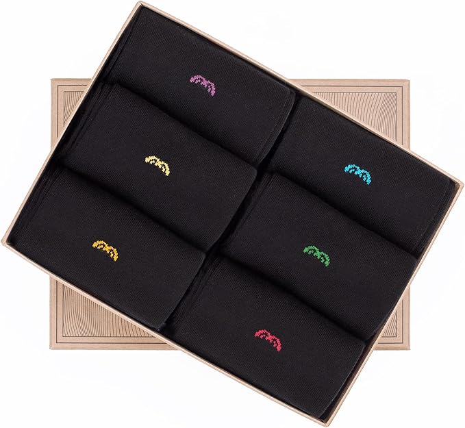Men’s Dress and Trouser Socks – Premium Rayon Made From Bamboo, Crew Socks (6 pair + Gift box)