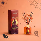 COCORRÍNA Reed Diffuser - Pumpkin Chai 6.7 fl oz Scented Diffuser with 8 Sticks Home Fragrance Bathroom Shelf Decor (Halloween Collection)