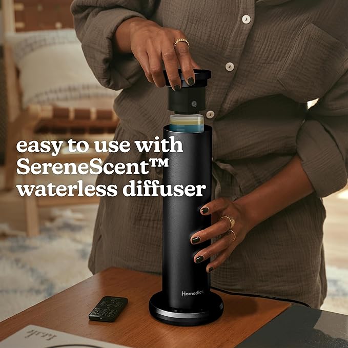 Homedics SereneScent Tokyo Tea, Fresh & Woody Home Waterless Diffuser Fragrance Oil, 120 ml, for use with Homedics SereneScent Diffusers (ARMH-970/973), Clean & Natural, up to 100% USDA Biobased