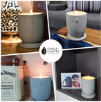 Matani Concrete Cement Candle Planter - Aromatherapy Soy, Dual Purpose Jar - Grey Lavender