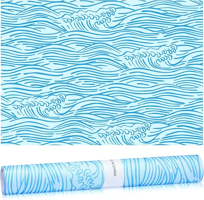 10 Sheets Drawer Liners for Dresser Scented Drawer Liners Non Adhesive Scented Paper for Fragrant Home Shelf Closet(Sea Scent,Sea Wave)