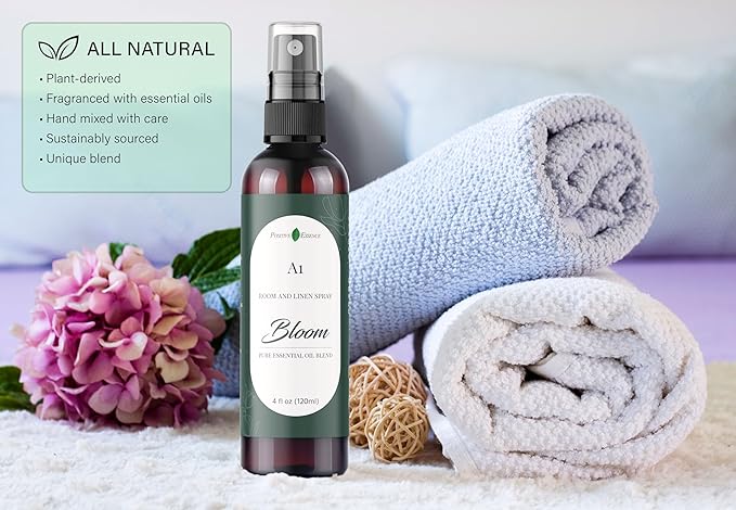 Natural Room & Linen Spray, A1 Bloom, Made with Essential Oils & Natural Vegan Ingredients - Freshen Your Space with the Soothing Floral Aroma - Non-Toxic and Eco-Friendly, Essential Oil Blend