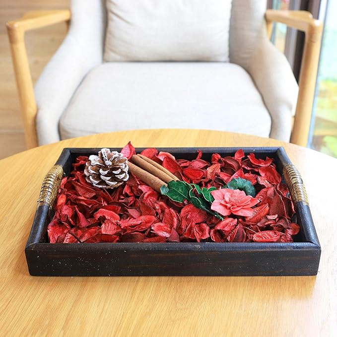 Qingbei Rina Potpourri Bags,Cinnamon Scented Red Potpourri Bowl Filler, Dried Flowers Home Fragrance Sachet of Petal,Vase Filler Decor,8.4 oz(Red)