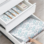 Drawer and Shelf Liner, Non-Slip Kitchen Cabinet Liners Non-Adhesive Thick Strong Grip Waterproof Washable Mats Protect Dresser Shelves Cupboard Bathroom Cabinets, Spiral, 24 in X 30 FT