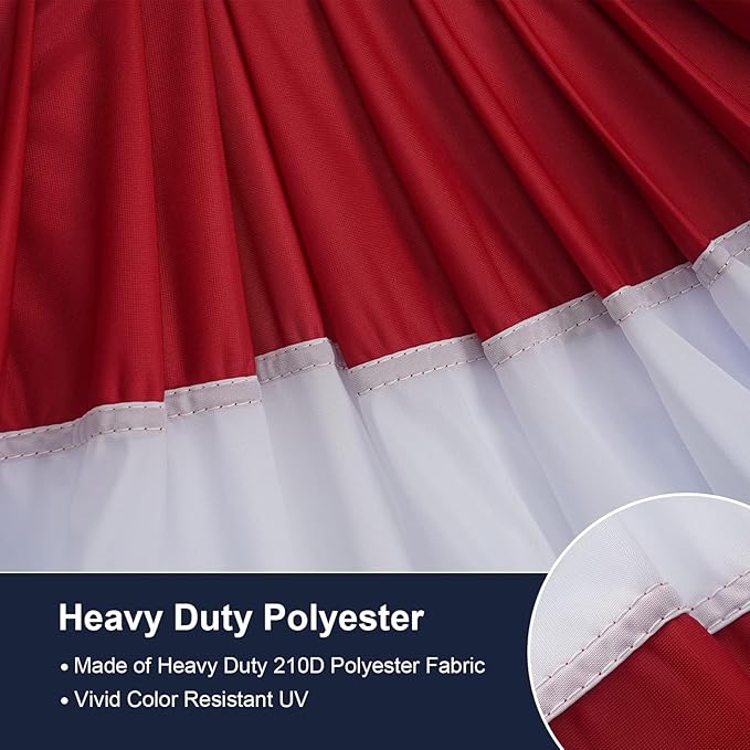 SYII Bunting Flag 3x6 Feet Outdoor (6 PCS), Embroidery Stars American US Bunting Flags with 3 Brass Grommets, Patriotic Half Fan Banner for Fourth of July Decor, 4th of july Decorations Outdoor