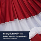 SYII Bunting Flag 2x4 Feet Outdoor (2 PCS), Embroidery Stars American US Bunting Flags with 3 Brass Grommets, Patriotic Half Fan Banner for Fourth of July Decor, 4th of july Decorations Outdoor