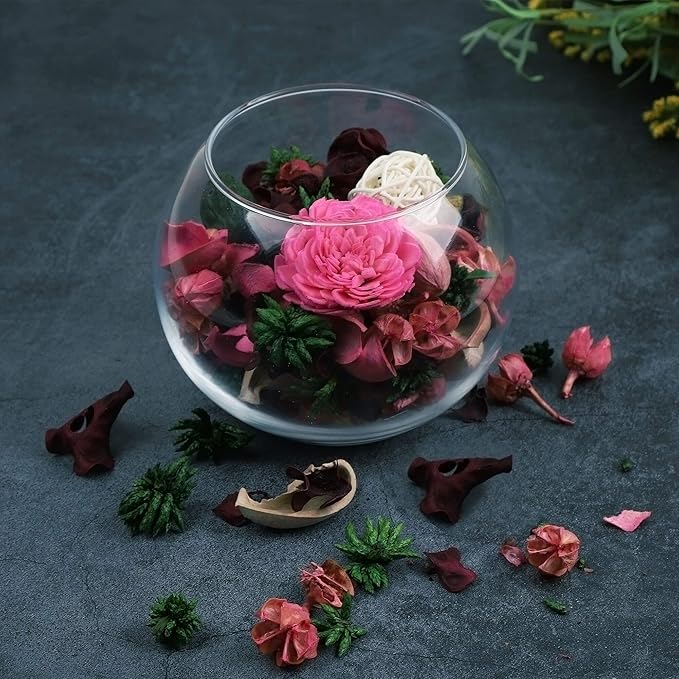 Qingbei Rina Potpourri,Rose Scented Potpourri Bowl Filler Dried Flower,Pink Decorative Popery,Home Fragrance Perfume,Bathroom Decor,9.8 Oz