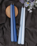 Viyffo 10 Inch Taper Candles Blue Set of 12 Unscented, Dripless, Smokeless Long Tall Tapered Candlesticks Wedding Home Decor Dinner Natural Color Series