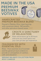 Root Candles Scented Votive Candles Seeking Balance® 20-Hour Spa Aromatherapy Candles, 3-Count, Relax: Geranium Lavender