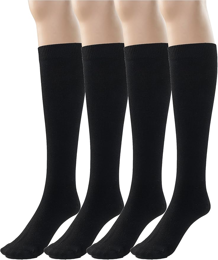 Silky Toes Mens Modal Knee High Socks 2-4 Pk Long Tube Over the Calf Dress Socks