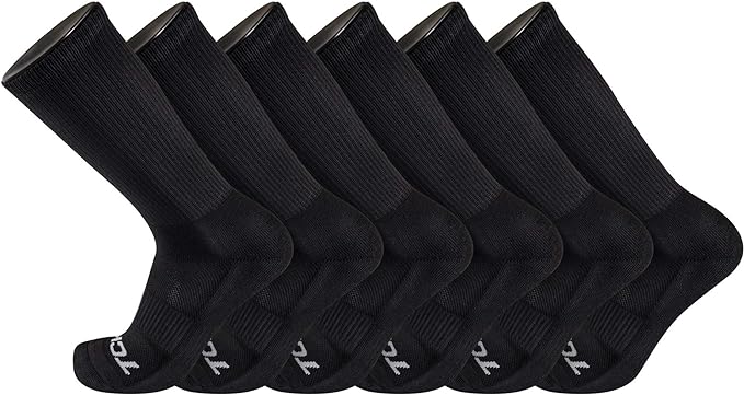 TCK Moisture Wicking Work Crew Socks for Men & Women- 9-11/10-13/13-15 Cushioned Boot Socks 6-pack 3-pack 12-pack