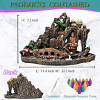 Mountain Waterfall Incense Burner，Backfall Incense Holder River, Incense Falls Meditation Decor for Room with Upgrade Incense Cones and Accessories (Buddha)