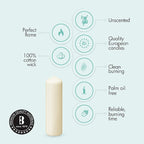 BOLSIUS 6 Ivory Pillar Candles Bulk - 3x9 Inches Candle Set - 116+ Hours Clean Burning - No Palm Oil - 0% Animal Fat - Premium European Quality - Unscented Dripless Any Occasion Pillars