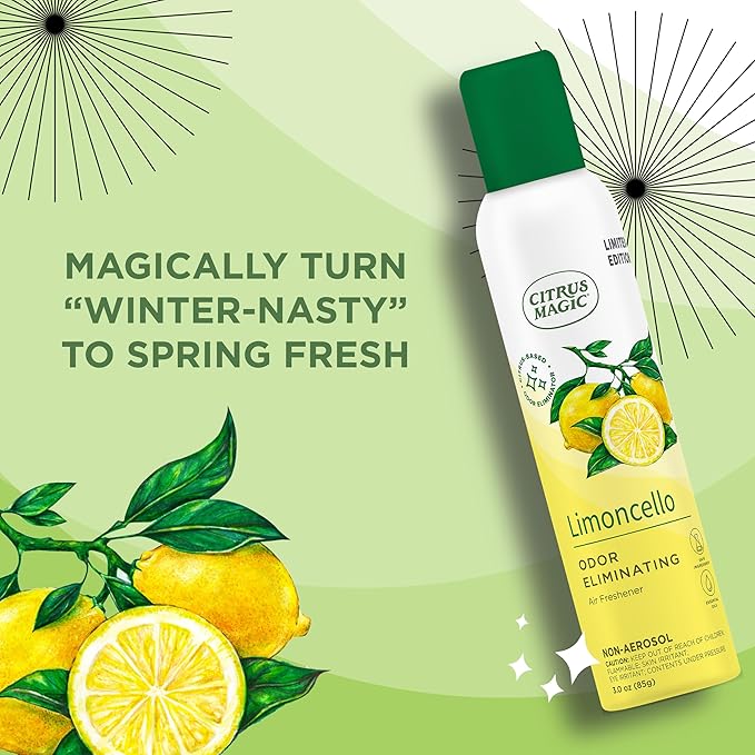Citrus Magic Limited Edition Odor Eliminating Air Freshener Spray, Limoncello, 3-Ounce, Pack of 3