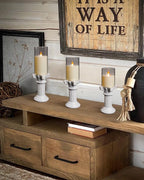 Flameless Candles, LED Candles with Remote Control and Timer, New True Analog 3D Wick Battery-Powered Acrylic Pillar Candle for Romantic Ambience and Home Décor, 3 Piece Set (Ivory)