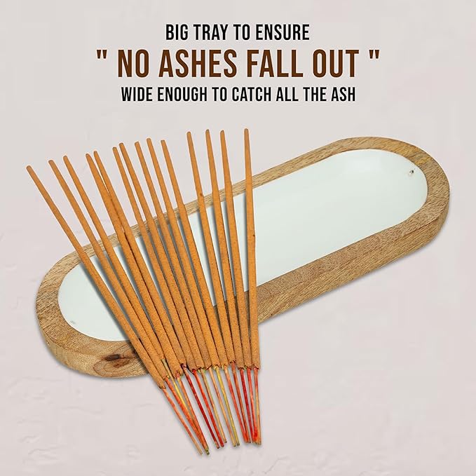 Raajsee Hand Painted Incense Holder,Wooden Incense Burner,Ash Catcher, Incense Tray 11x4x1.5 Inches, Best for Home Fragrance-Aesthetic Room Décor