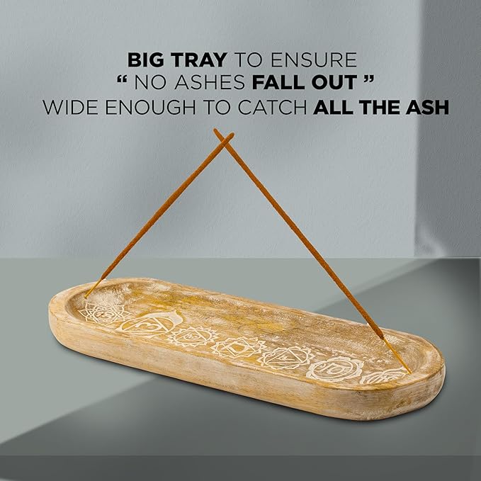 raajsee Incense Holder -Incense Burner Holder –Ash Catcher - Incense Stick Holder - Meditation & Yoga - Great Gift for Any Occasion Size 11x4 inch (Seven Chakra White)