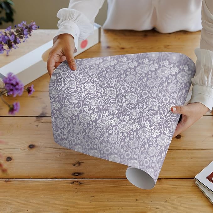 Lilac Scented Drawer Liners in a Purple William Morris Design | Pack of 5 Folded Sheets | Contains Essential Oils | Made in The UK.