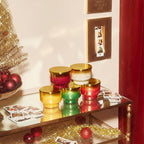 Capri Blue Glimmer Jar Candles - Luxury Holiday Scented Candles for Home - Long Lasting Soy Wax Blend - Scented Holiday & Home Decor - Apple Cider Social Inverted Jar (10 oz)